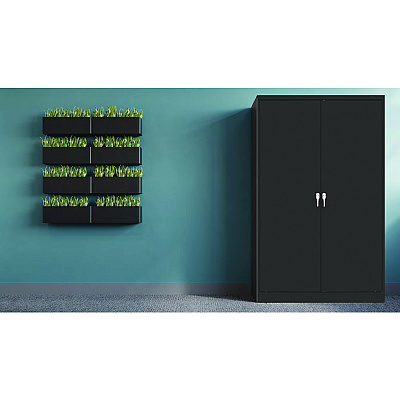 Tennsco Jumbo Combination Steel Storage Cabinet, 48w x 24d x 78h, Black (TNNJ2478SUCBK)