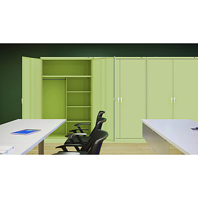 Tennsco Jumbo Combination Steel Storage Cabinet, 48w x 24d x 78h, Putty (TNNJ2478SUCPY)