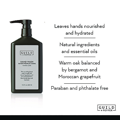 Guild+Pepper Hand Wash, Warm Oak Scent, 12.2 oz, 12/Carton (GIS100306)