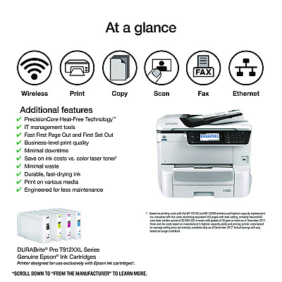 Epson WorkForce Pro WF-C8690 Color Multifunction Printer, Copy/Fax/Print/Scan (EPSC11CG68201)