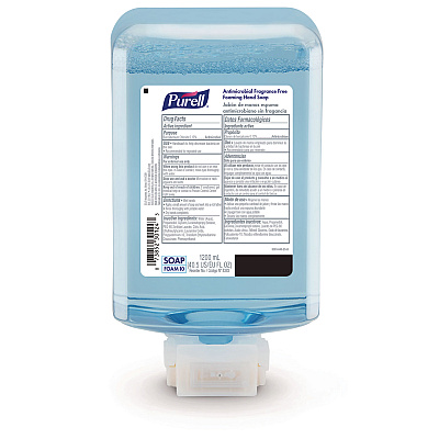 PURELL Antimicrobial Foaming Hand Soap Refill, For ES10 Dispensers, Fragrance-Free, 1,200 mL, 2/Carton (GOJ838302CT)