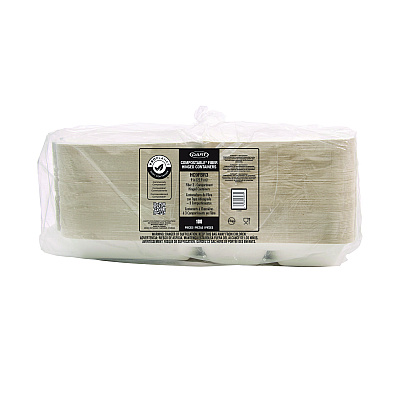 Dart Compostable Fiber Hinged Trays, ProPlanet Seal, 3-Compartment, 9.25 x 9.45 x 2.17, Ivory, Molded Fiber, 200/Carton (DCCHC9FBR3)