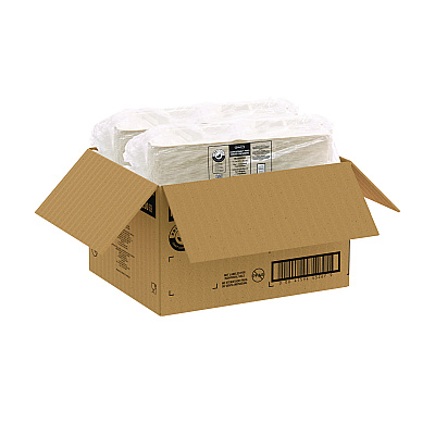 Dart Compostable Fiber Hinged Containers, ProPlanet Seal, 6.34 x 9.06 x 1.97, Ivory, Molded Fiber, 200/Carton (DCCHC206FBR1)