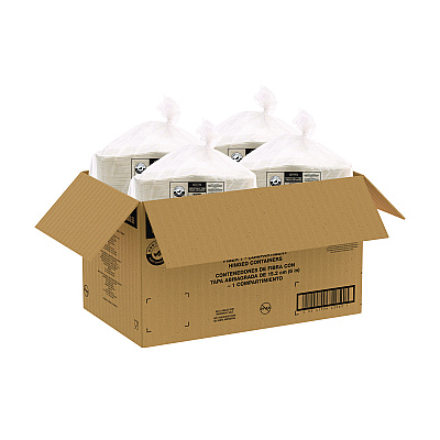 Dart Compostable Fiber Hinged Trays, ProPlanet Seal, 5.9 x 6.08 x 1.83, Ivory, Molded Fiber, 500/Carton (DCCHC6FBR1)