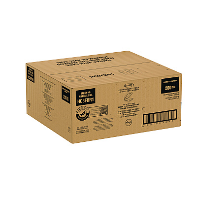 Dart Compostable Fiber Hinged Trays, ProPlanet Seal, 8.03 x 8.38 x 1.93, Ivory, Molded Fiber, 200/Carton (DCCHC8FBR1)