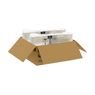 Dart Compostable Fiber Hinged Trays, ProPlanet Seal, 3-Compartment, 8.03 x 8.4 x 1.93, Ivory, Molded Fiber, 200/Carton (DCCHC8FBR3)