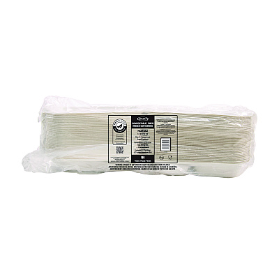 Dart Compostable Fiber Hinged Trays, ProPlanet Seal, 3-Compartment, 8.03 x 8.4 x 1.93, Ivory, Molded Fiber, 200/Carton (DCCHC8FBR3)