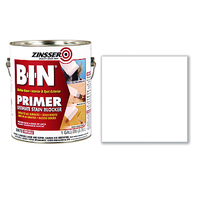 Zinsser BIN Shellac-Base Interior and Spot Exterior Primer, Interior, Flat White, 1 gal Bucket/Pail, 4/Carton (RST901)