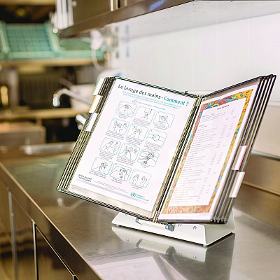 Tarifold Desktop Reference Starter Set, 10 Antimicrobial Wire-Reinforced Pockets (TFIDA271)