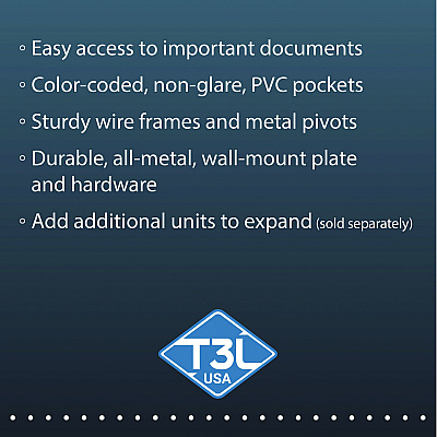 Tarifold Wall Unit Reference Starter Set, 10 Wire-Reinforced Pockets (TFIW291)
