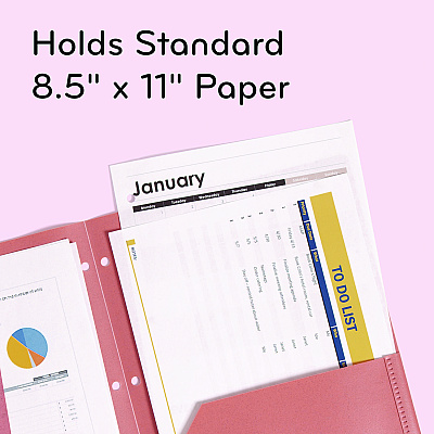 U Brands U-Eco Poly Two-Pocket Folders, Three-Hole Punched, Poly/Wheat Straw, 11 x 8.5, Assorted,12/Pack (UBR6600U0112)