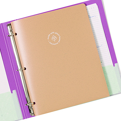 U Brands U-Eco Poly Two-Pocket Folders, Three-Hole Punched, Poly/Wheat Straw, 11 x 8.5, Assorted,12/Pack (UBR6600U0112)