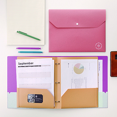 U Brands U-Eco Poly Two-Pocket Folders, Three-Hole Punched, Poly/Wheat Straw, 11 x 8.5, Assorted,12/Pack (UBR6600U0112)