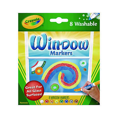 Crayola Washable Window FX Marker, Broad Bullet Tip, Assorted Colors, 8/Pack (CYO588165)