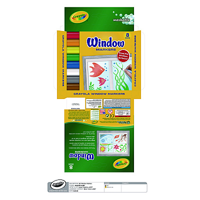 Crayola Washable Window FX Marker, Broad Bullet Tip, Assorted Colors, 8/Pack (CYO588165)