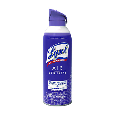 LYSOL Air Sanitizer Spray, Light Breeze Scent, 10 oz Aerosol Can, 6/Carton (RAC99394CT)