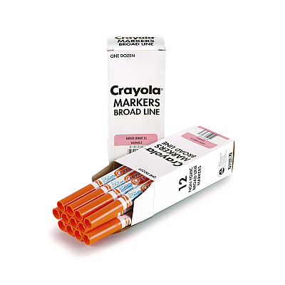 Crayola Broad Line Washable Markers, Broad Bullet Tip, Orange, 12/Box (CYO587800036)