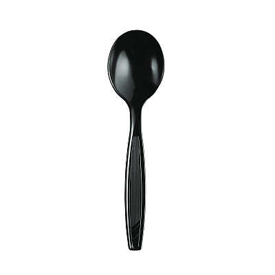 Dixie Individually Wrapped Heavyweight Soup Spoons, Polystyrene, Black, 1,000/Carton (DXESH53C7)