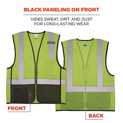 ergodyne GloWear 8210Z Hi-Vis Class 2 Mesh Vest, 4X-Large to 5X-Large, Lime (EGO23019)