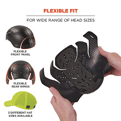 ergodyne Skullerz 8947 Lightweight Baseball Hat and Bump Cap Insert, Medium/Large, Lime (EGO23457)