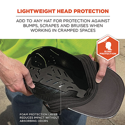 ergodyne Skullerz 8943F(x) Universal Bump Cap Insert - Flexible Hinged, Charcoal (EGO23483)