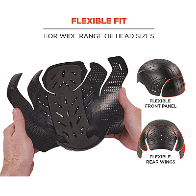 ergodyne Skullerz 8943F(x) Universal Bump Cap Insert - Flexible Hinged, Charcoal (EGO23483)
