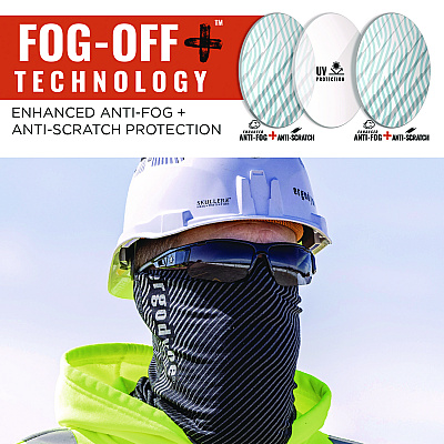 ergodyne Skullerz DAGR Anti-Scratch and Enhanced Anti-Fog Safety Glasses, Black Nylon Impact Frame, Smoke Polycarbonate Lens (EGO52035)