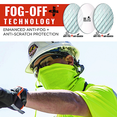 ergodyne Skullerz DAGR Anti-Scratch/Enhanced Anti-Fog Safety Glasses, Black Nylon Impact Frame, Indoor/Outdoor Polycarbonate Lens (EGO52085)