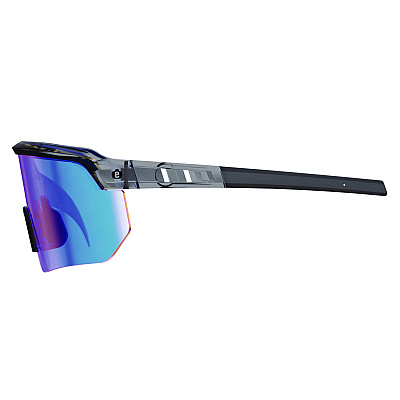 ergodyne Skullerz AEGIR Safety Glasses with Mirrored Lenses, Clear Smoke Nylon Impact Frame, Blue Mirror Polycarbonate Lens (EGO55011)