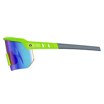 ergodyne Skullerz AEGIR Safety Glasses, Mirrored Lenses, Lime Nylon Impact Frame, Blue Mirror Polycarbonate Lens (EGO55017)
