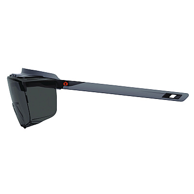 ergodyne Skullerz OSMIN Anti-Scratch/Anti-Fog Safety Glasses, Matte Black Polycarbonate Frame, Smoke Polycarbonate Lens (EGO55106)