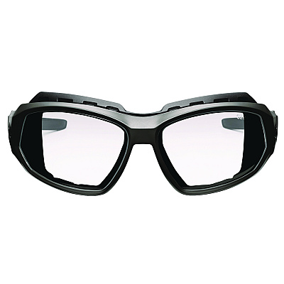 ergodyne Skullerz LOKI Anti-Scratch/Anti-Fog Convertible Safety Spoggles with Strap, Matte Black Frame, Clear Polycarbonate Lens (EGO56005)