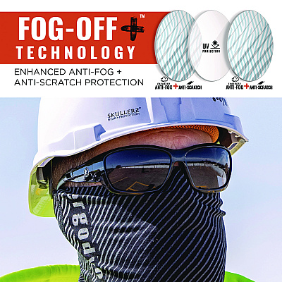 ergodyne Skullerz BALDR Anti-Scratch/Anti-Fog Safety Glasses, Matte Black Nylon Impact Frame, Smoke Polycarbonate Lens (EGO57035)