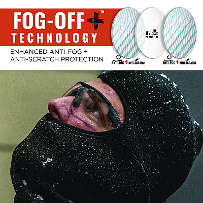 ergodyne Skullerz SKOLL Anti-Scratch/Anti-Fog Safety Glasses, Matte Black Nylon Impact Frame, Clear Polycarbonate Lens (EGO59005)