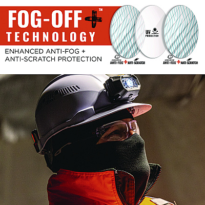 ergodyne Skullerz VALI Anti-Scratch/Anti-Fog Safety Glasses, Matte Black Frameless, Indoor/Outdoor Polycarbonate Lens (EGO59285)