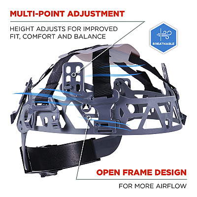 ergodyne Skullerz 8986 6-Point Hard Hat Suspension Replacement, Gray (EGO60233)