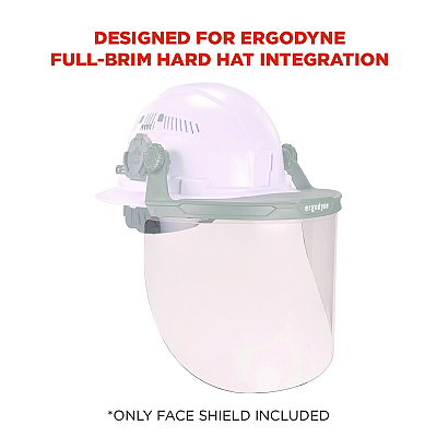 ergodyne Skullerz 8998 Anti-Scratch/Anti-Fog Face Shield Replacement for Full Brim Hard Hat, Clear Lens (EGO60251)