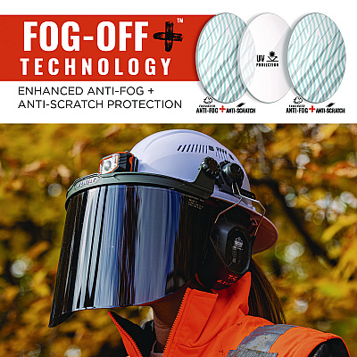 ergodyne Skullerz 8998 Anti-Scratch/Anti-Fog Face Shield Replacement for Full Brim Hard Hat, Smoke Lens (EGO60252)