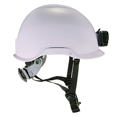 ergodyne Skullerz 8976LED Class E Safety Helmet with LED Light, 6-Point Rachet Suspension, White (EGO60261)