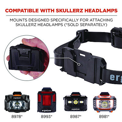 ergodyne Skullerz 8979 Headband Light Mount with Silicone Strap (EGO60291)