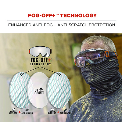 ergodyne Skullerz MODI OTG Anti-Scratch and Enhanced Anti-Fog Safety Goggles Replacement Lens, Clear (EGO60304)