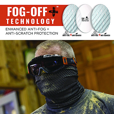 ergodyne Skullerz MODI OTG Anti-Scratch and Enhanced Anti-Fog Safety Goggles Replacement Lens, Smoke (EGO60305)