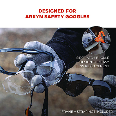 ergodyne Skullerz ARKYN Anti-Scratch and Enhanced Anti-Fog Safety Goggles Replacement Lens, Clear (EGO60306)
