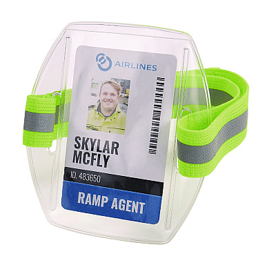 ergodyne Squids 3388 Wrist ID/Badge Holder, Vertical, Hi-Vis Lime, 3.5 x 5.5 Holder, 2.75 x 3.75 Insert (EGO19973)
