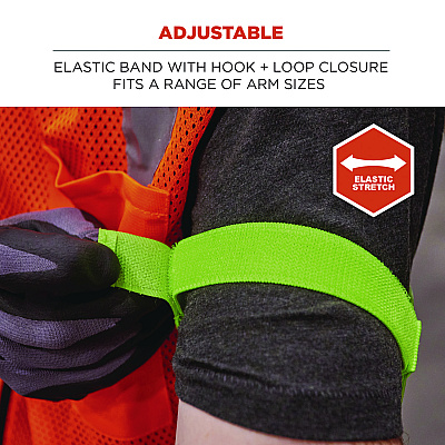 ergodyne Squids 3388 Wrist ID/Badge Holder, Vertical, Hi-Vis Lime, 3.5 x 5.5 Holder, 2.75 x 3.75 Insert (EGO19973)