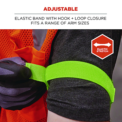 ergodyne Squids 3386 Arm Band ID/Badge Holder, Vertical, Lime, 3.75 x 4.25 Holder, 2.5 x 4 Insert (EGO19956)