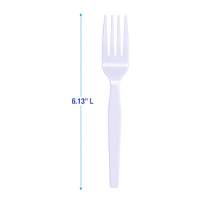 Boardwalk Mediumweight Polystyrene, Fork, White, 10 Boxes of 100/Carton (BWKFORKMWPSCT)