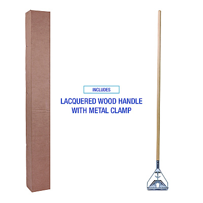 Boardwalk Quick Change Metal Head Mop Handle for No. 20 and Up Heads, 62" Wood Handle (BWK605)