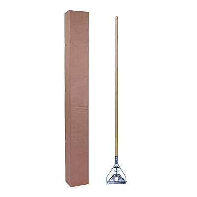 Boardwalk Quick Change Metal Head Mop Handle for No. 20 and Up Heads, 62" Wood Handle (BWK605)