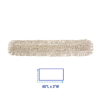 Boardwalk Mop Head, Dust, Cotton, 48 x 3, White (BWK1048)